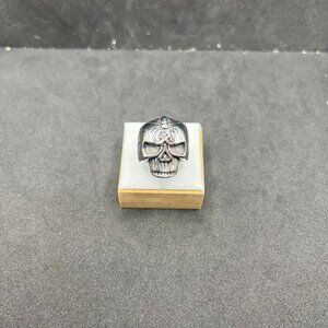 Skull Face Stainless Steel Ring - Size 7.5